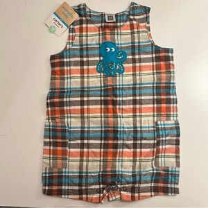 Carter’s 18m Plaid Octopus Romper Onesie with snap legs